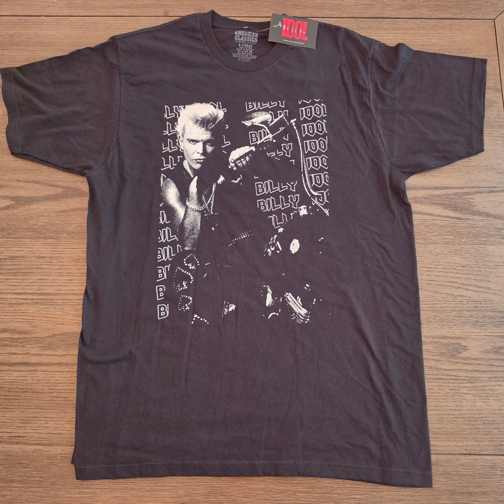 Billy Idol Graphic T-Shirt Black XL Licensed Rock Tee NWOT